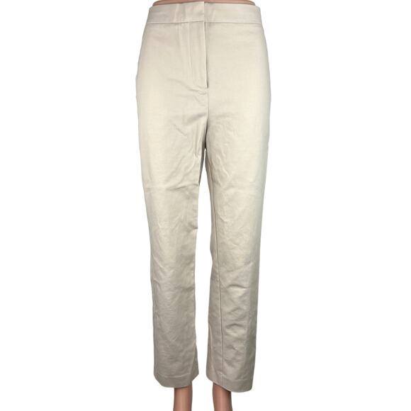 Ann Taylor White High Rise Flat Front Career Straight Leg Dress Pants Size 10 - Picture 1 of 5